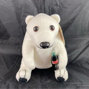 Coca Cola Plush Polar Bear with Bottle - White